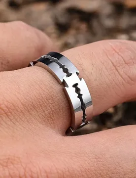 Serrated Hollowed Out Stainless Steel Men's Rings Size 5-14 - Aliexpress - FashionsVida