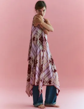 Sfera - Vestido cuadros rosas - Sfera - FashionsVida