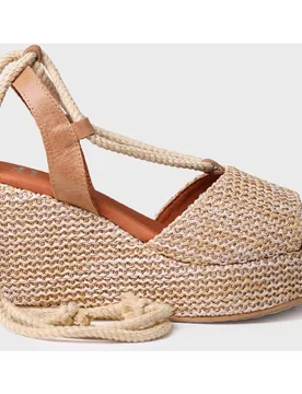 Alpargatas de plataforma de mujer de rafia - Toni Pons - FashionsVida