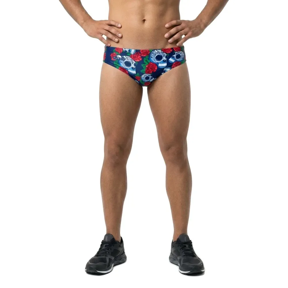Roses & Skulls Swimming Brief Multicolor M Men - TURBO - FashionsVida