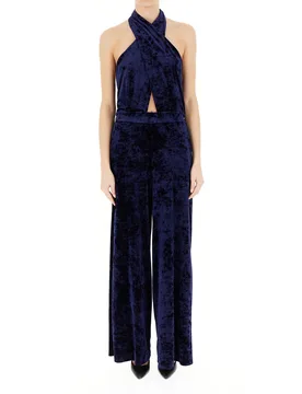Jumpsuit in velluto BLU SCURO S - Dixie - FashionsVida