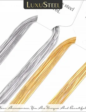 LUXUSTEEL Width 1mm Weave Snake Chains Necklace Golden Color 10Pcs/Lots 316L Stainless Steel Chain Jewelry For Women/Men DIY - Aliexpress - FashionsVida