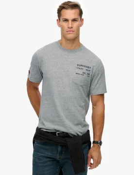 Superdry Herren Locker Geschnittenes Utility-t-shirt Grey - Größe: L - 39.99 - FashionsVida
