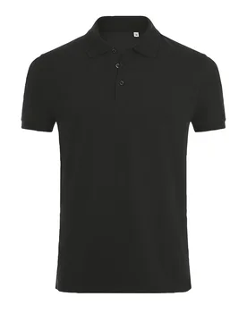 Mens Phoenix Short Sleeve Pique Polo Shirt (Black) - Size Medium - SOLS - FashionsVida