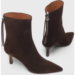 Botines básicos de mujer de ante con cremallera