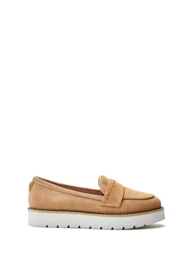 Women's 'Elber' Suede Brogues & Loafers in Camel Size: 6 - Camel - Size: 6 - Moda in Pelle - FashionsVida