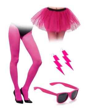 Er Jahre Set Neon Rosa Erwachsene - BCI - FashionsVida