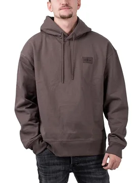 Shrunken Badge Hoodie Mocha Brown M Herren - Calvin Klein - FashionsVida