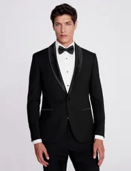 Slim Fit Shawl Lapel Tuxedo Jacket Black male