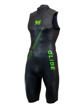 Glide Short John Sleeveless Neoprene Wetsuit Black XS Men - Blue Seventy - FashionsVida