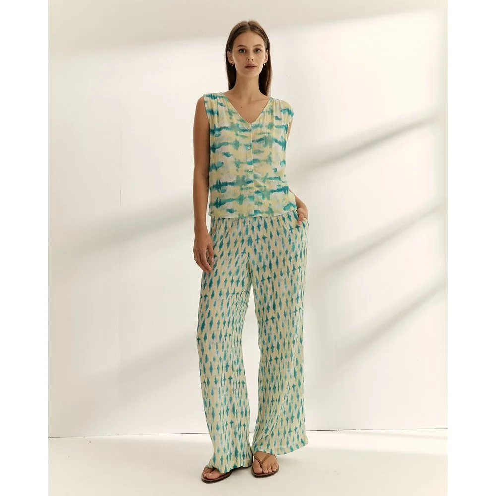 Blusa de mujer estampada efecto chaleco - Paz Torras - FashionsVida