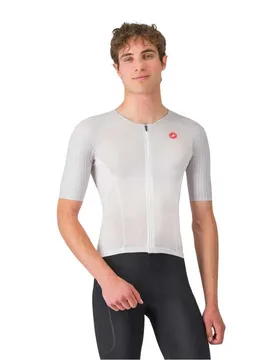 Maglia Da Triathlon A Maniche Corte Free Speed 3 Race White / Grey - Castelli - FashionsVida