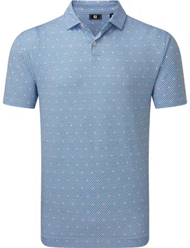 Polo Order Geometric Lisle, hellblau/weiss xxl - FootJoy - FashionsVida