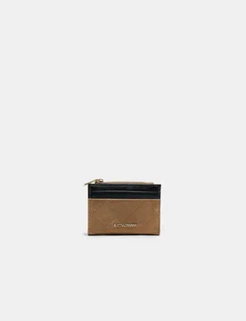 Kompaktes gestepptes Kartenetui Helles Camel OS - Stradivarius - FashionsVida