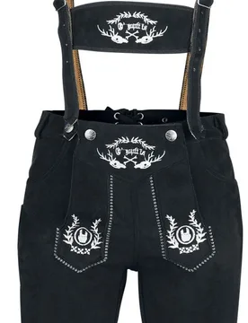 Kunstlederhose im Trachten Style von für Frauen in schwarz- Oktoberfest mal anders - Frauen - female - EMP Special Collection - FashionsVida