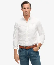 Superdry Herren The Merchant Store - Langarmhemd Weiß - Größe: S