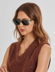 Rectangle Sunglasses Green female