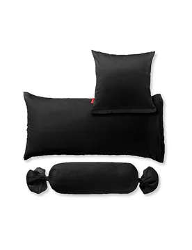 Satin Kissenbezug Royal Uni 2er 70x90cm Schwarz schwarz - Fleuresse - FashionsVida