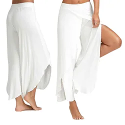 Womens Spandex Harem Yoga Pants Breathable Lounge Trousers, White - Size 3xl
