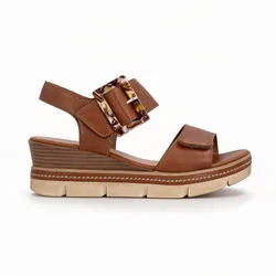 Jerilyn Womens Wedge Sandals Tan Leather - Size Uk 7.5