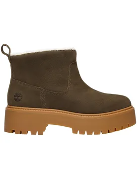 Stone Street Mid Warm Lined Boot W Dark Brown Full Grain en Cuir - Taille 8,5 US - Timberland - FashionsVida