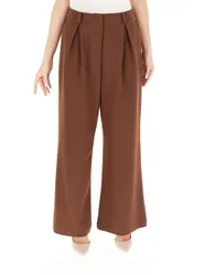 Pantalone con pinces MARRONE 42