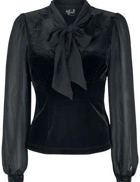Rockabilly Bluse - Gabriella Top - XS bis 4XL - für Damen - Größe L - schwarz - Frauen - female - Hell Bunny - FashionsVida