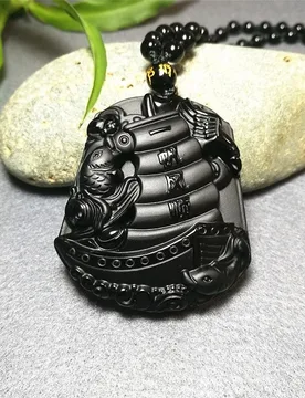 Authentic natural obsidian smooth Pisces sailing boat jade pendant crystal gemstone supply - Aliexpress - FashionsVida