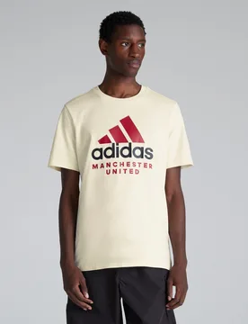 Manchester United Seasonal Graphic T-Shirt Beige 3XL - Adidas - FashionsVida