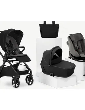 Trío Muum 5 negro + capazo Sleep + silla auto Kombifix gris - Jané - FashionsVida