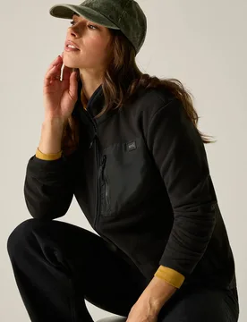 Women's Cosy Frankie Full Zip Fleece Sweatshirt in Black Size: 16 - Black - Size: 16 - Regatta - FashionsVida