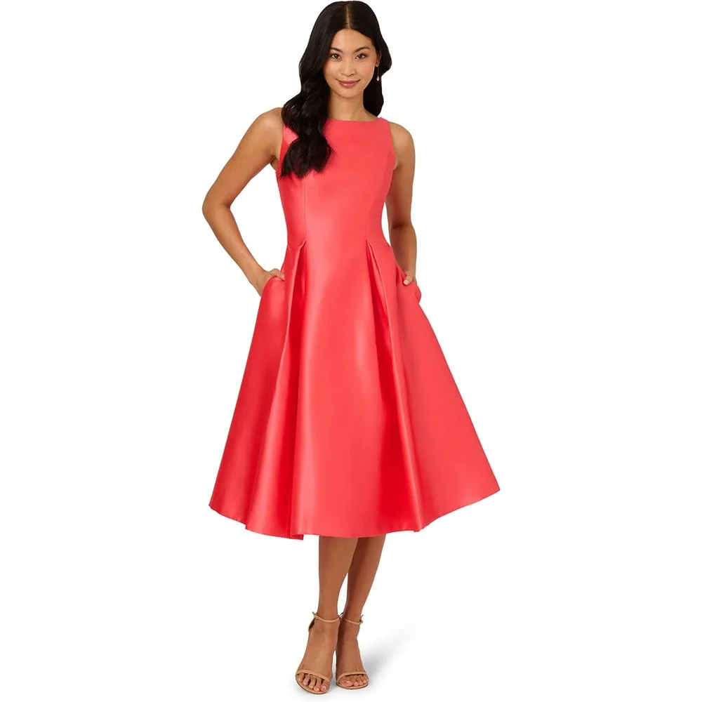 Vestido mikado con bolsillos sin mangas - Adrianna Papell - FashionsVida
