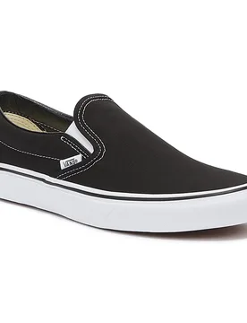 Unisex Classic Slip On Black Canvas Trainers - Size Eu 37 - Vans - FashionsVida