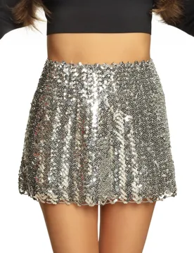 Pailletten-Rock für Damen Accessoire silber - female - BOLAND BV - FashionsVida
