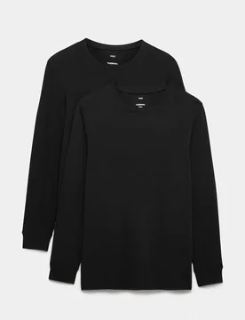 Pack Heatgen™ Light Thermal Long Sleeve Tops Black male - M&S - FashionsVida