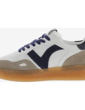 Zapatillas deportivas unisex con piezas de color y serraje y suela caramelo - Victoria - FashionsVida