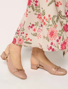 Women's Snaffle Slingback Heel In Standard Fit in Nude Size: 10 - Nude - Size: 10 - Long tall sally - FashionsVida