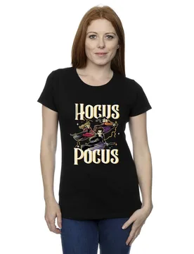 Women's Flying Cotton T-Shirt in Black Size: XL - Black - Size: XL - Disney - FashionsVida