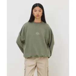 Sudadera de mujer de algodón orgánico signature olive green