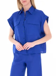 PENNYBLACK Camicia in lino BLU 44