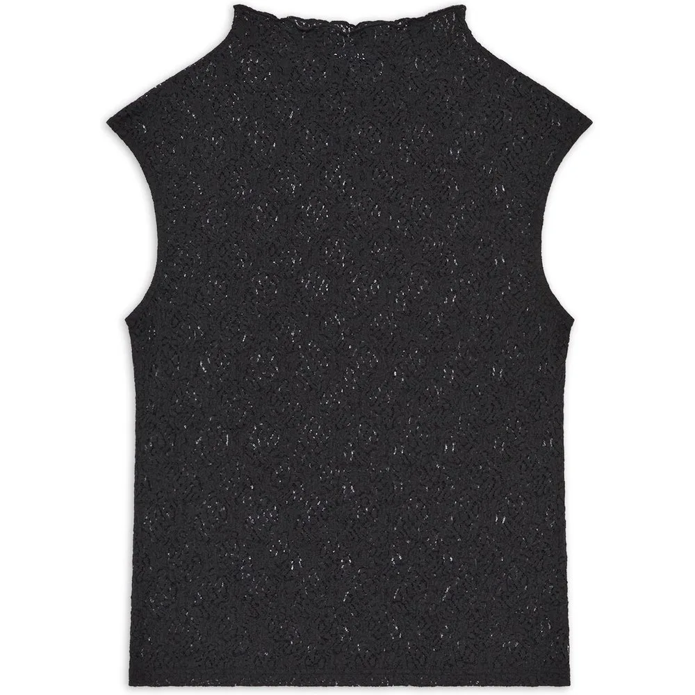 Camiseta de mujer con cuello alto de encaje - Caroll - FashionsVida