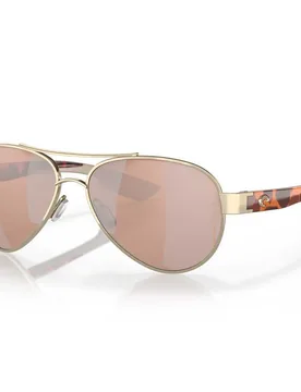 Loreto Mirrored Polarized Sunglasses Rose Gold Copper Silver Mirror 580P/CAT2 Men - Costa - FashionsVida