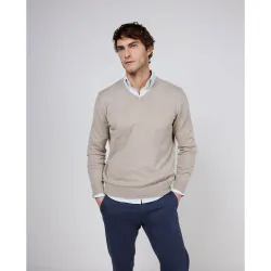 Jersey de hombre cuello pico liso