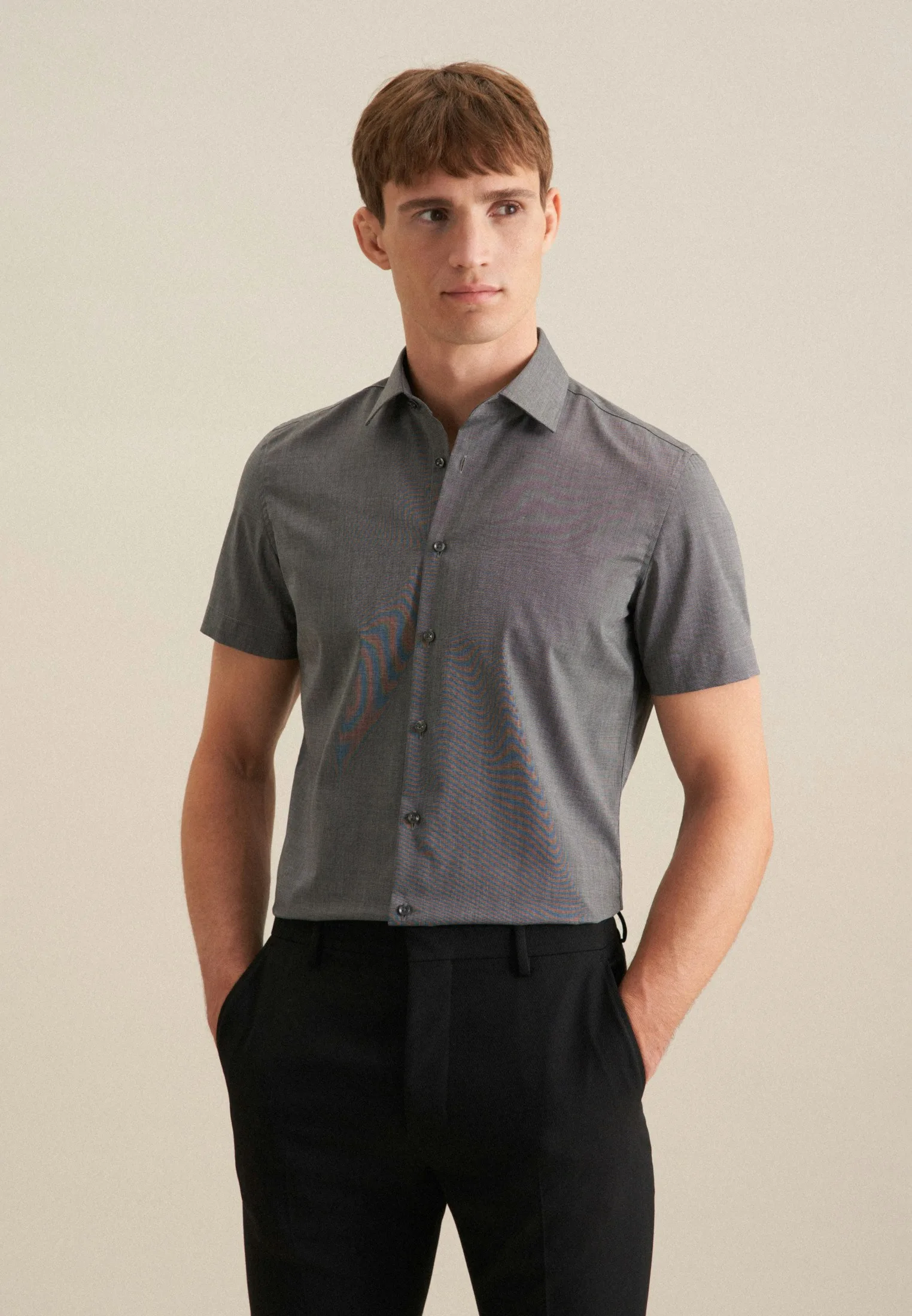 Slim Business Hemd Uni Grau 36 - Seidensticker - FashionsVida