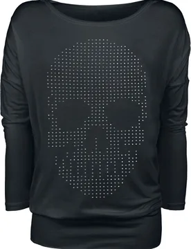 Langarmshirt - Skull - S bis 5XL - für Damen - Größe 3XL - schwarz - Frauen - female - Full Volume by EMP - FashionsVida