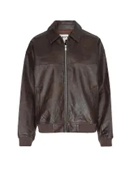 Chaqueta de mujer con efecto piel marrón XS