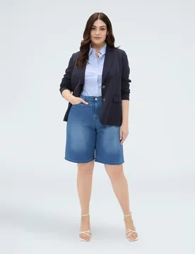 Bermudas de mujer vaqueras efecto lavado ajuste y diseño para el máximo confort - Fiorella Rubino - FashionsVida