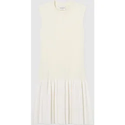 Vestido corto de punto plisado sin mangas