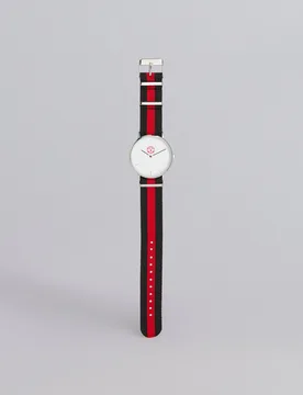 Manchester United Textile Stap Analogue Watch Black - Sphere Time - FashionsVida