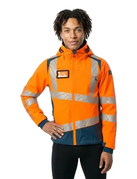 Veste De Pluie Accelerate Safe 19301 Outer Lining Hi-Vis Orange / Dark Petroleum XL - MASCOT - FashionsVida